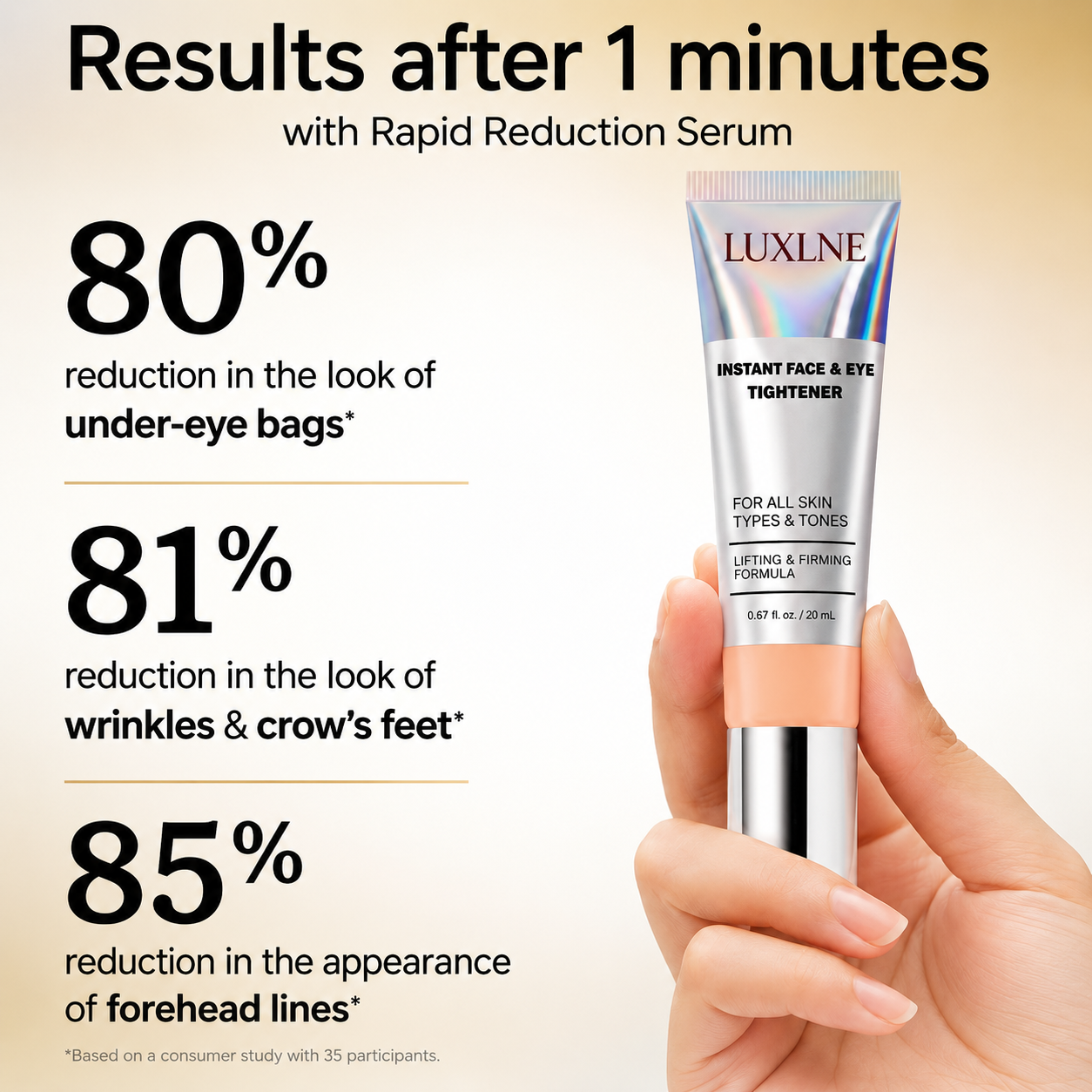Luxlne Instant Face Temporary Tightener – Instant visible results in 60 seconds