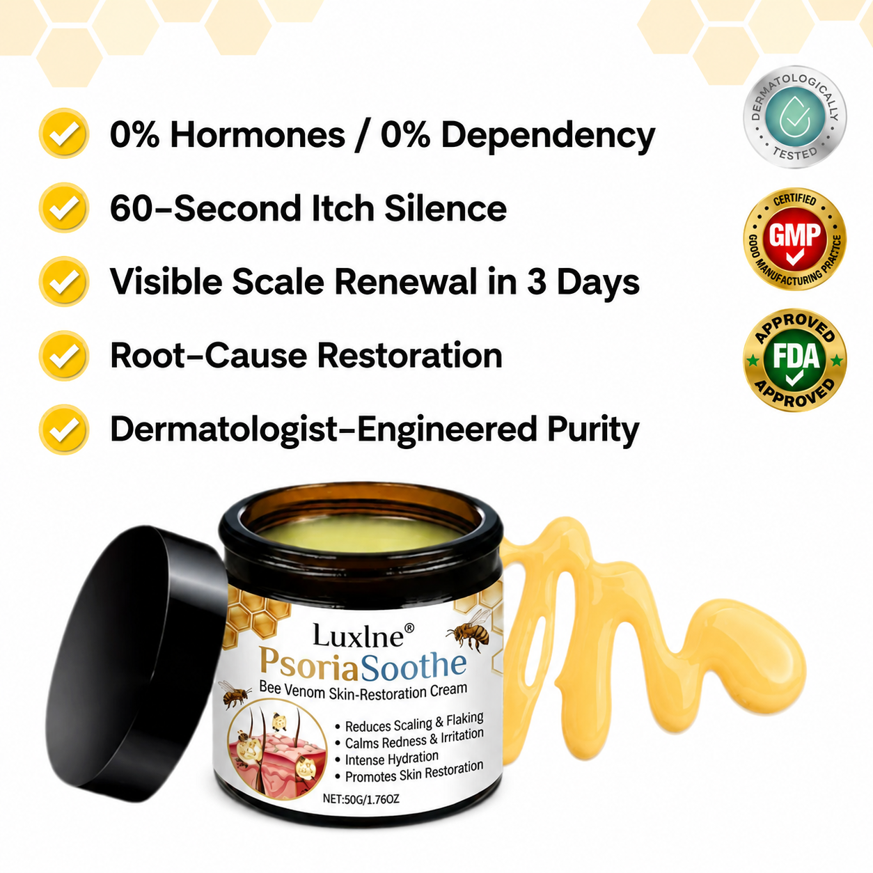 Luxlne® PsoriaSoothe Bee Venom Skin-Restoration Cream