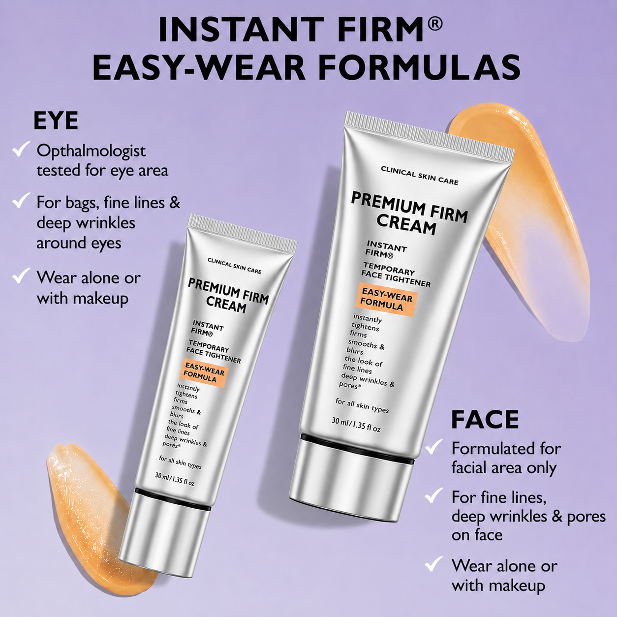 Instant Firming Temporary Face Tightener Easy-Wear Formula