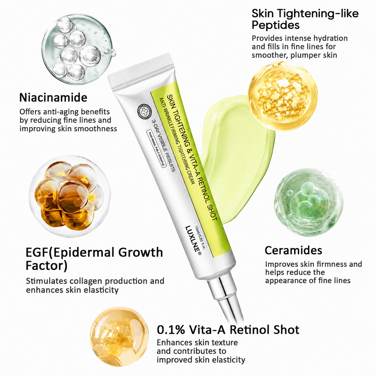 Luxlne® Skin Tightening & Vita-A Retinol Retinol shot Anti-Wrinkle Firming Tightening cream