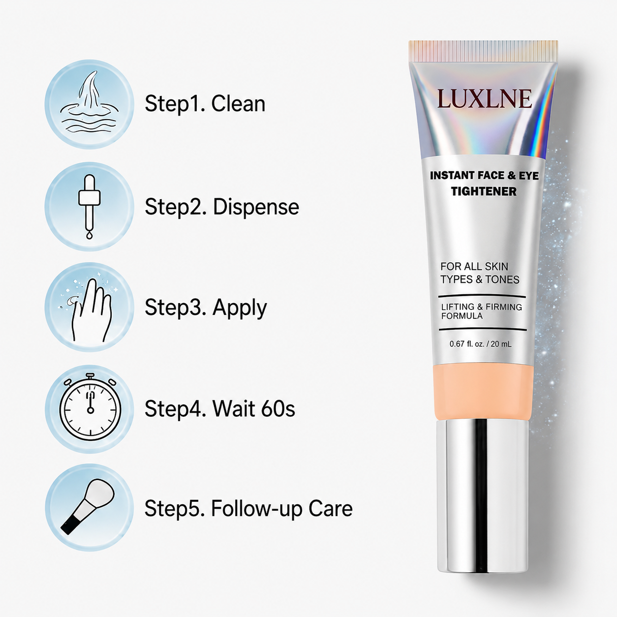 Luxlne Instant Face Temporary Tightener – Instant visible results in 60 seconds