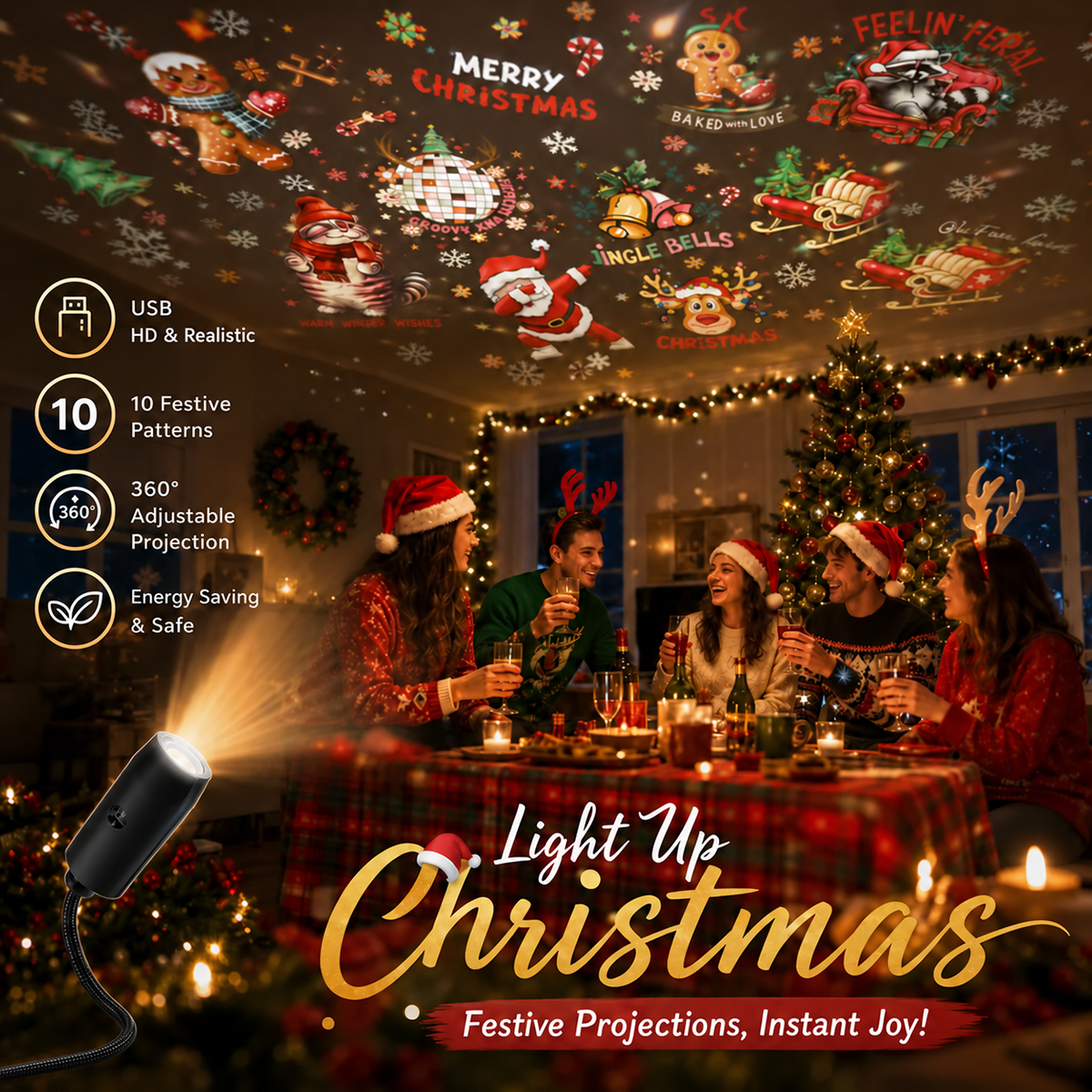 ✨Christmas Magic Projector – Turn Any Room Into a Festive Wonderland