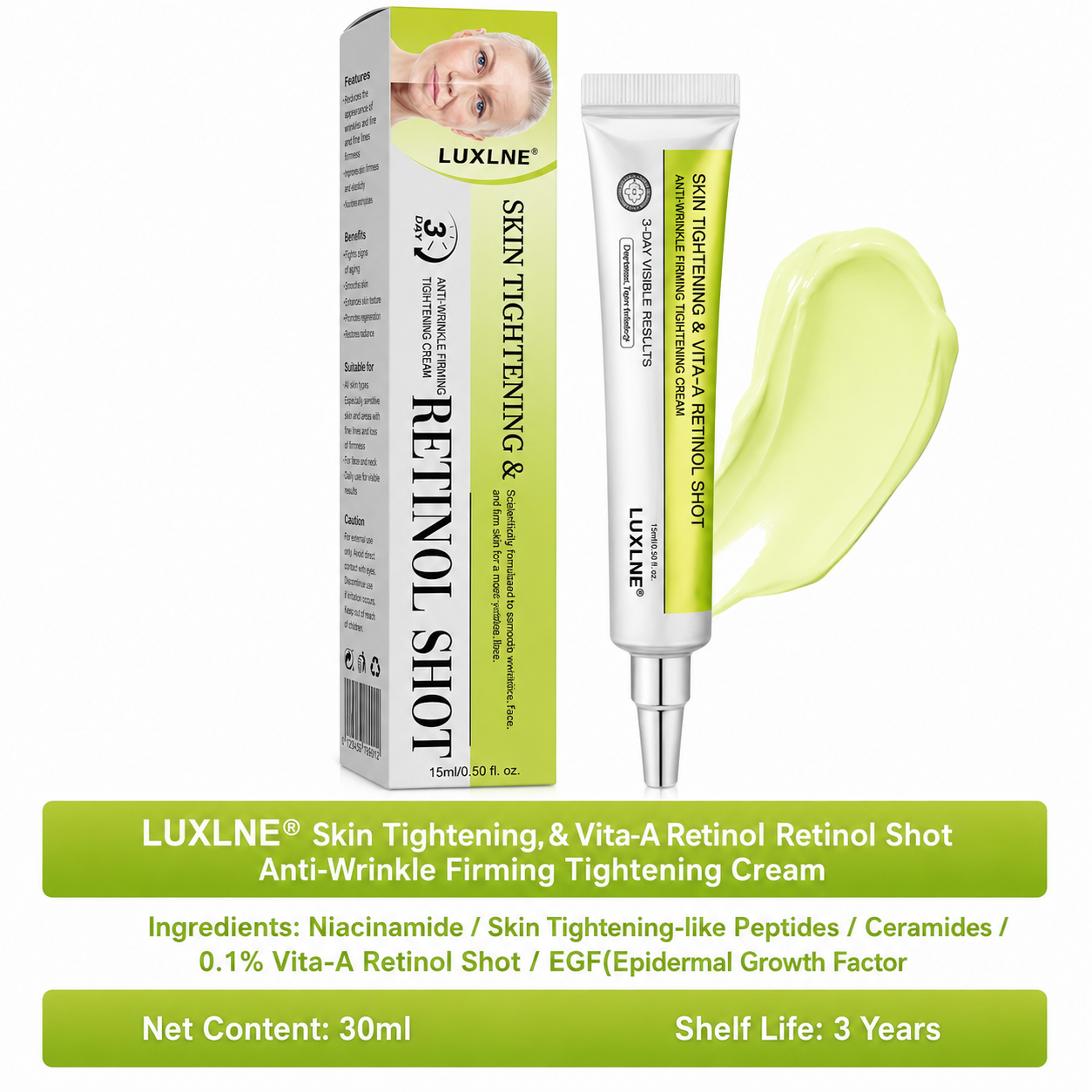 Luxlne® Skin Tightening & Vita-A Retinol Retinol shot Anti-Wrinkle Firming Tightening cream