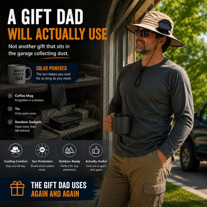 Ultra-Light Waterproof Dual-Motor Solar Fan — Lighter Than a Baseball (Only 9oz)
