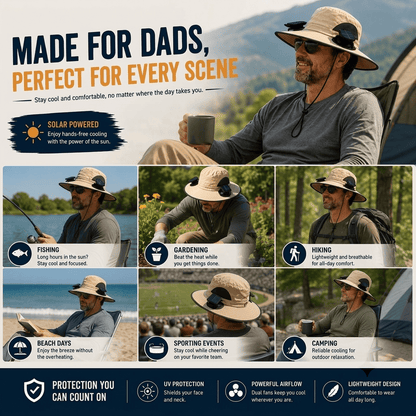 Ultra-Light Waterproof Dual-Motor Solar Fan — Lighter Than a Baseball (Only 9oz)