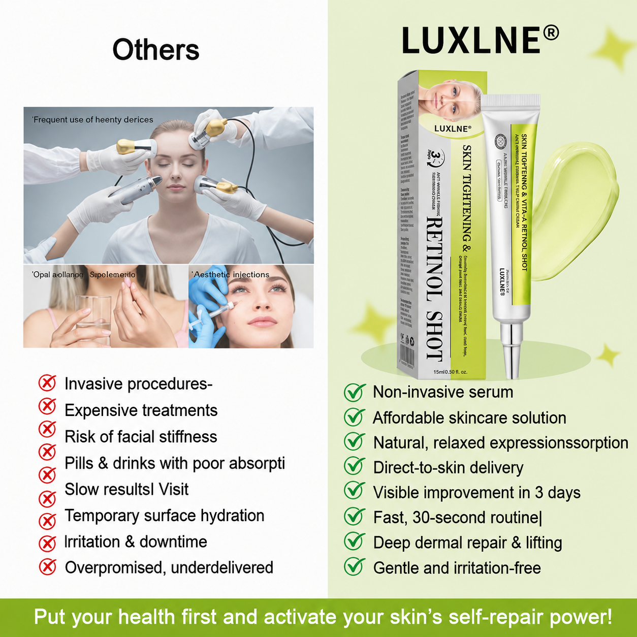 Luxlne® Skin Tightening & Vita-A Retinol Retinol shot Anti-Wrinkle Firming Tightening cream