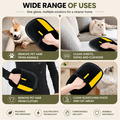 Reusable Electrostatic Pet Hair Removal Glove for Dogs & Cats