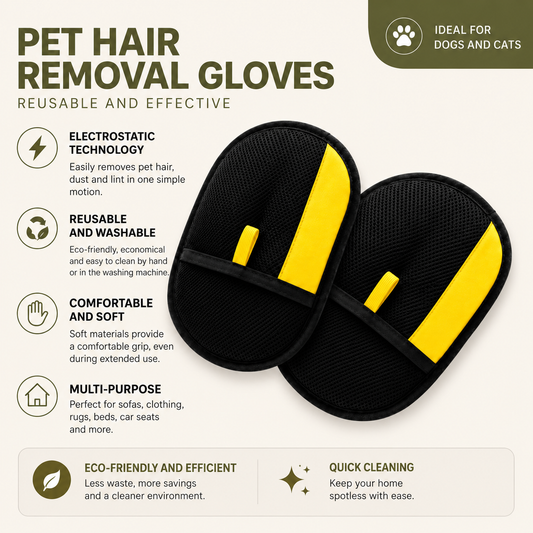 Reusable Electrostatic Pet Hair Removal Glove for Dogs & Cats