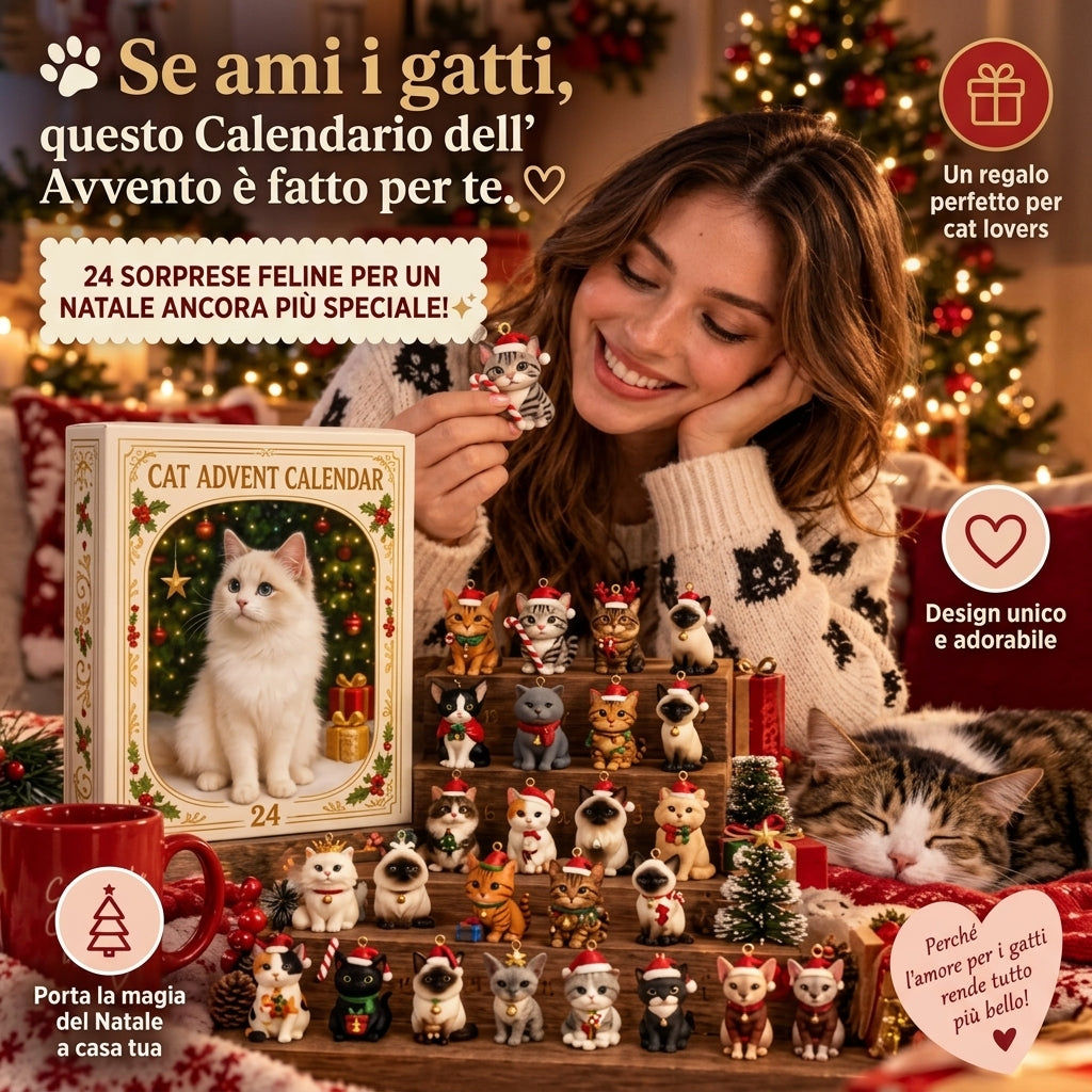 2026 Cat Advent Calendar – 24 Collectible Christmas Cat Figurines