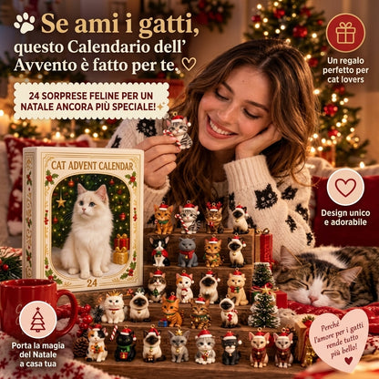 2026 Cat Advent Calendar – 24 Collectible Christmas Cat Figurines