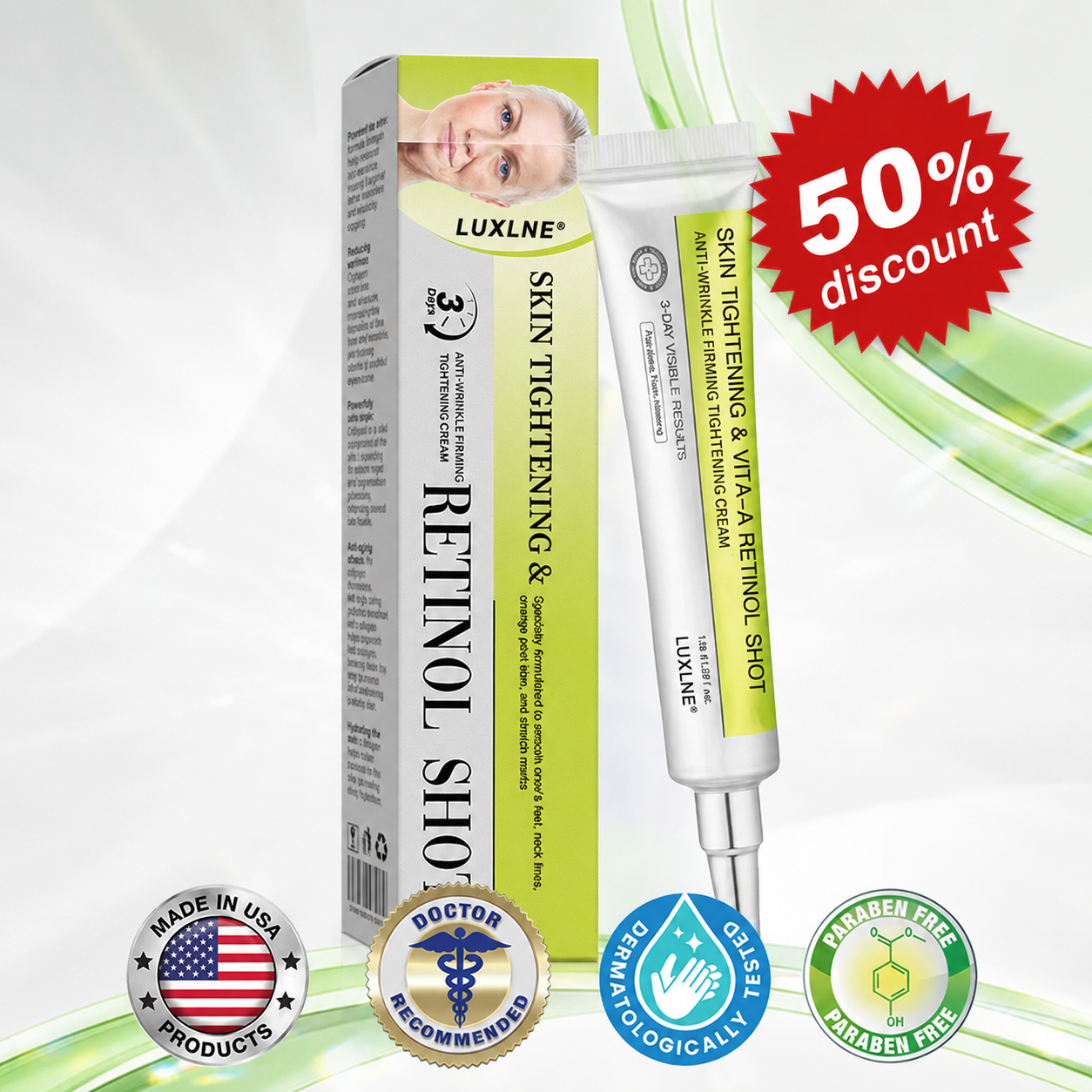 Luxlne® Skin Tightening & Vita-A Retinol Retinol shot Anti-Wrinkle Firming Tightening cream
