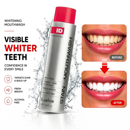 Luxlne iD Stain Whitening Mouthwash, Gunk Removing Mouthwash for Fresh Breath