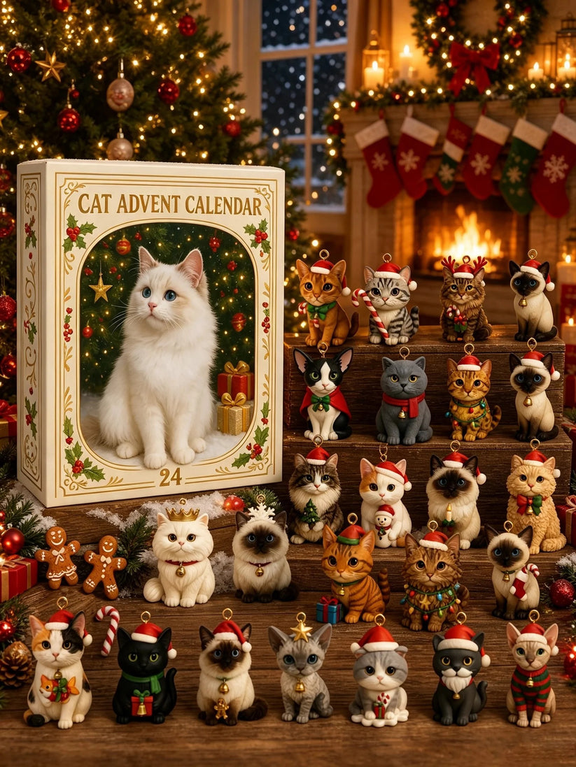2026 Cat Advent Calendar – 24 Collectible Christmas Cat Figurines