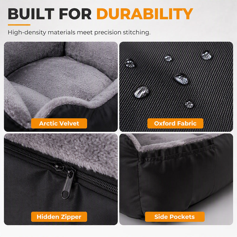 Portable Dog Car Seat – Comfortable Pet Booster Bed for Road Trips