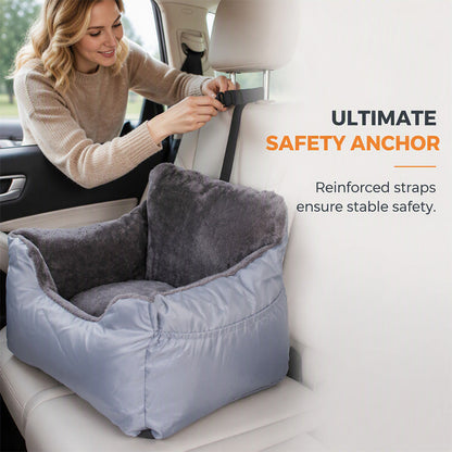Portable Dog Car Seat – Comfortable Pet Booster Bed for Road Trips