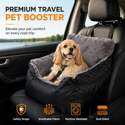 Portable Dog Car Seat – Comfortable Pet Booster Bed for Road Trips