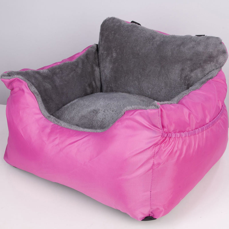 Portable Dog Car Seat – Comfortable Pet Booster Bed for Road Trips