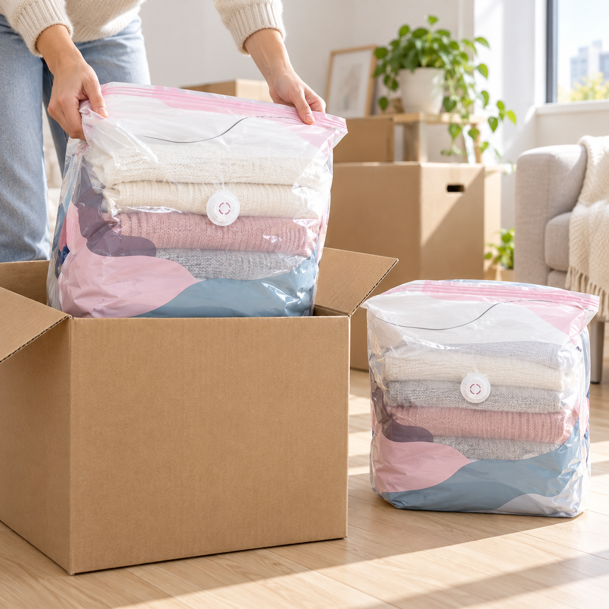 No-Pump Vacuum Storage Bags – Space-Saving Compression Bags
